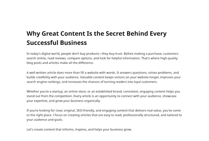 write seo blog post and articles